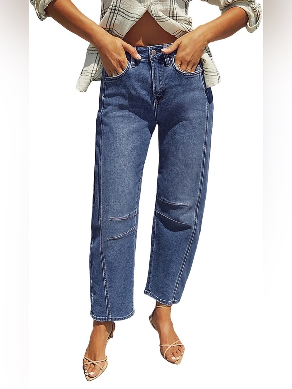 A134 IWD Baggy Barrel Vintage High Waisted Wide Leg Y2K Denim Ankle Jean NWT LRG